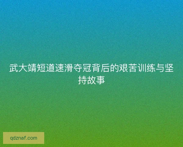 武大靖短道速滑夺冠背后的艰苦训练与坚持故事