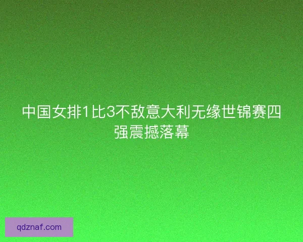 中国女排1比3不敌意大利无缘世锦赛四强震撼落幕
